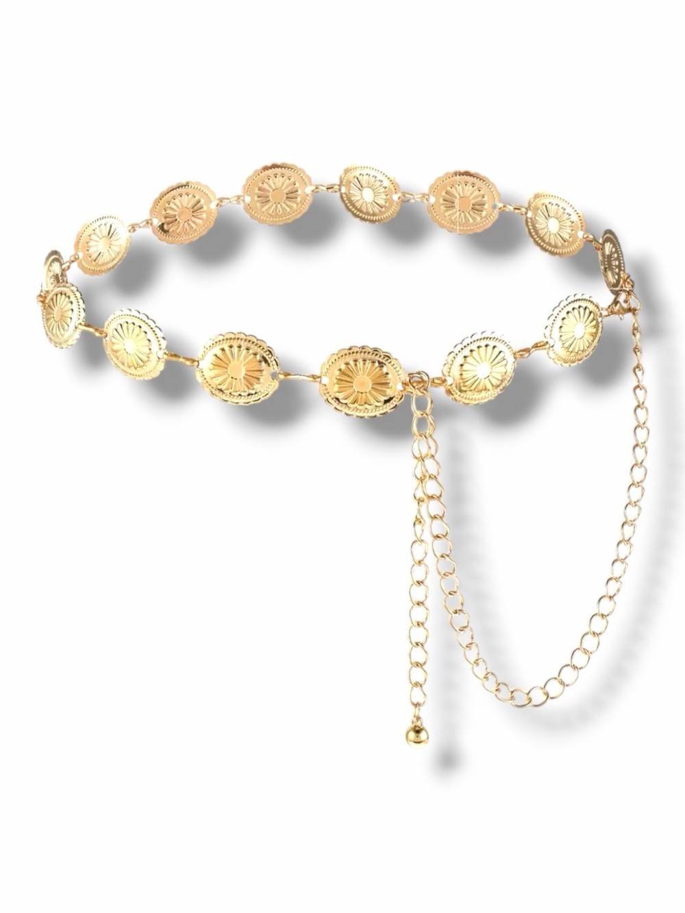 Anthropologie Gold Floral Medallion Necklace